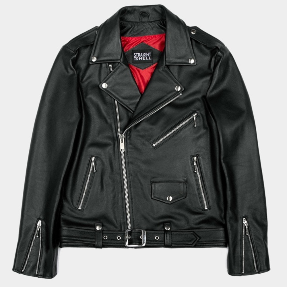 Stylish Motorcycle Jacket - STH Commando Lightweight Leather Jacket, Slim fit